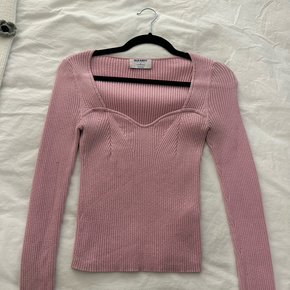 Old Navy Pink Ribbed Knit Top